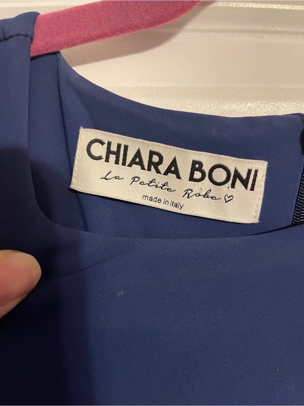 Chiara Boni Royal Blue Halter-Style Formal Maxi Gown w Beaded Slit Event Design - Picture 5 of 10